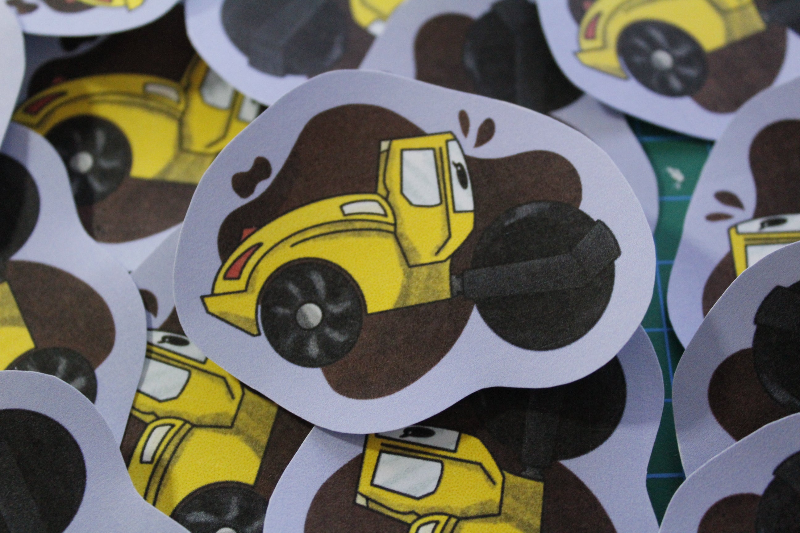 Achtung Baustelle! – 5-teiliges Sticker-Set mit Bagger, Kran & Co. | Handgezeichnete Kinder-Sticker
