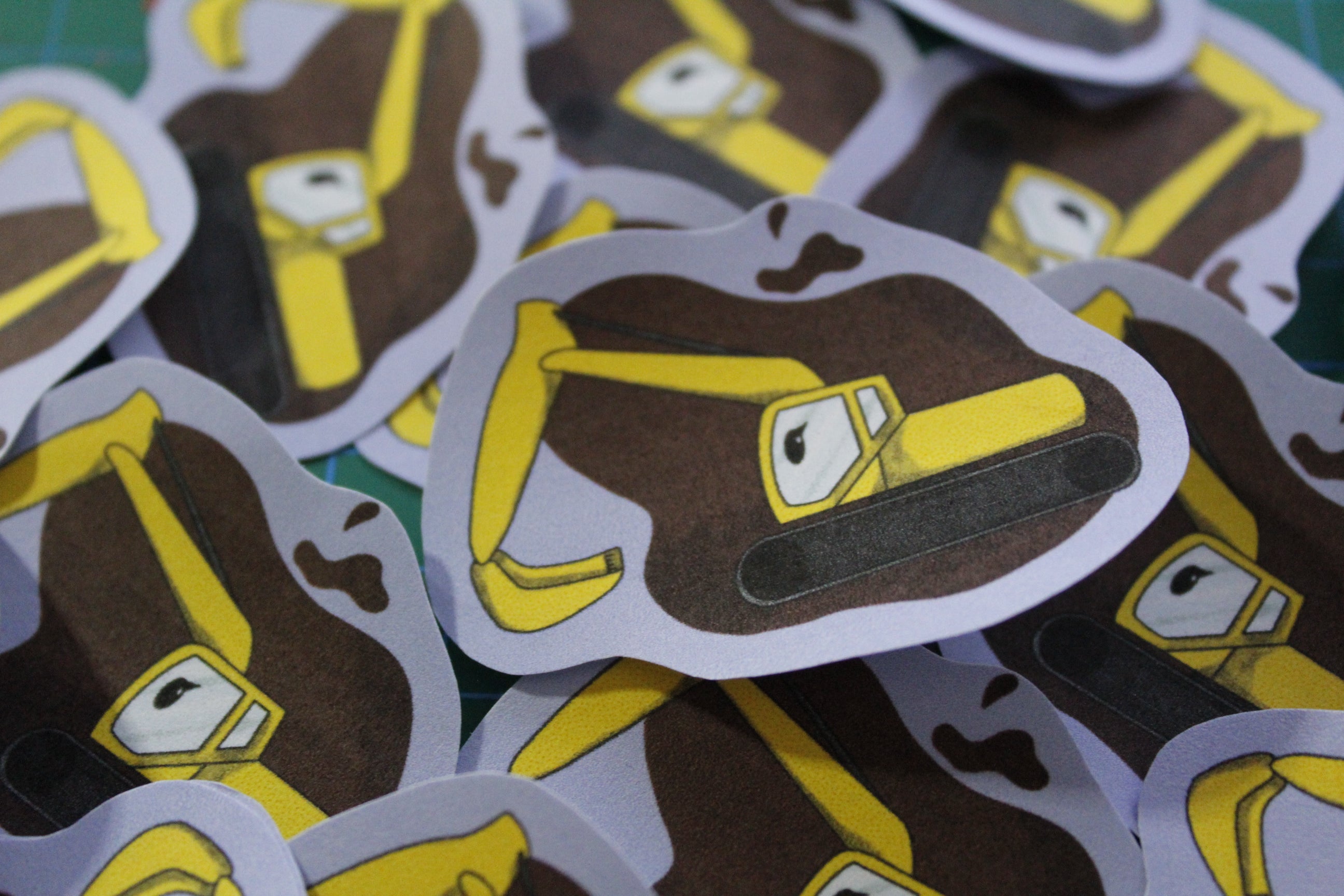 Achtung Baustelle! – 5-teiliges Sticker-Set mit Bagger, Kran & Co. | Handgezeichnete Kinder-Sticker