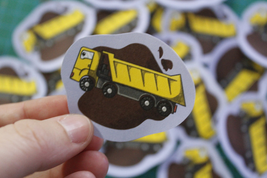 Achtung Baustelle! – 5-teiliges Sticker-Set mit Bagger, Kran & Co. | Handgezeichnete Kinder-Sticker