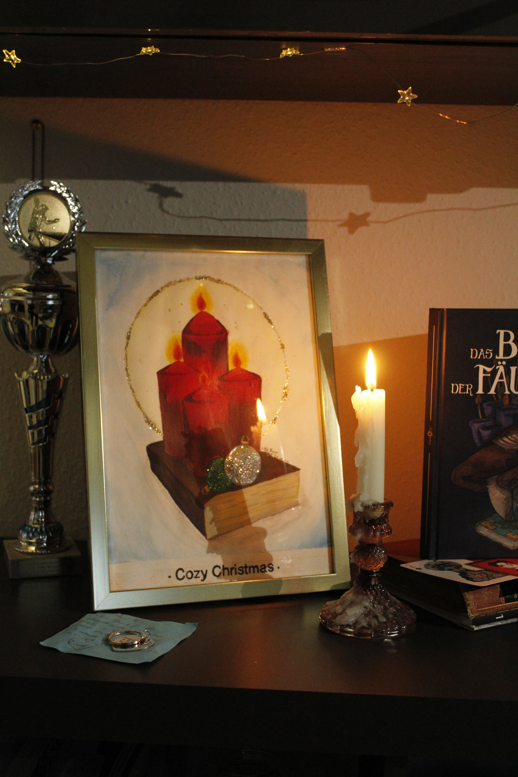 Cozy Christmas – Original Kunstwerk (im goldenen Rahmen)