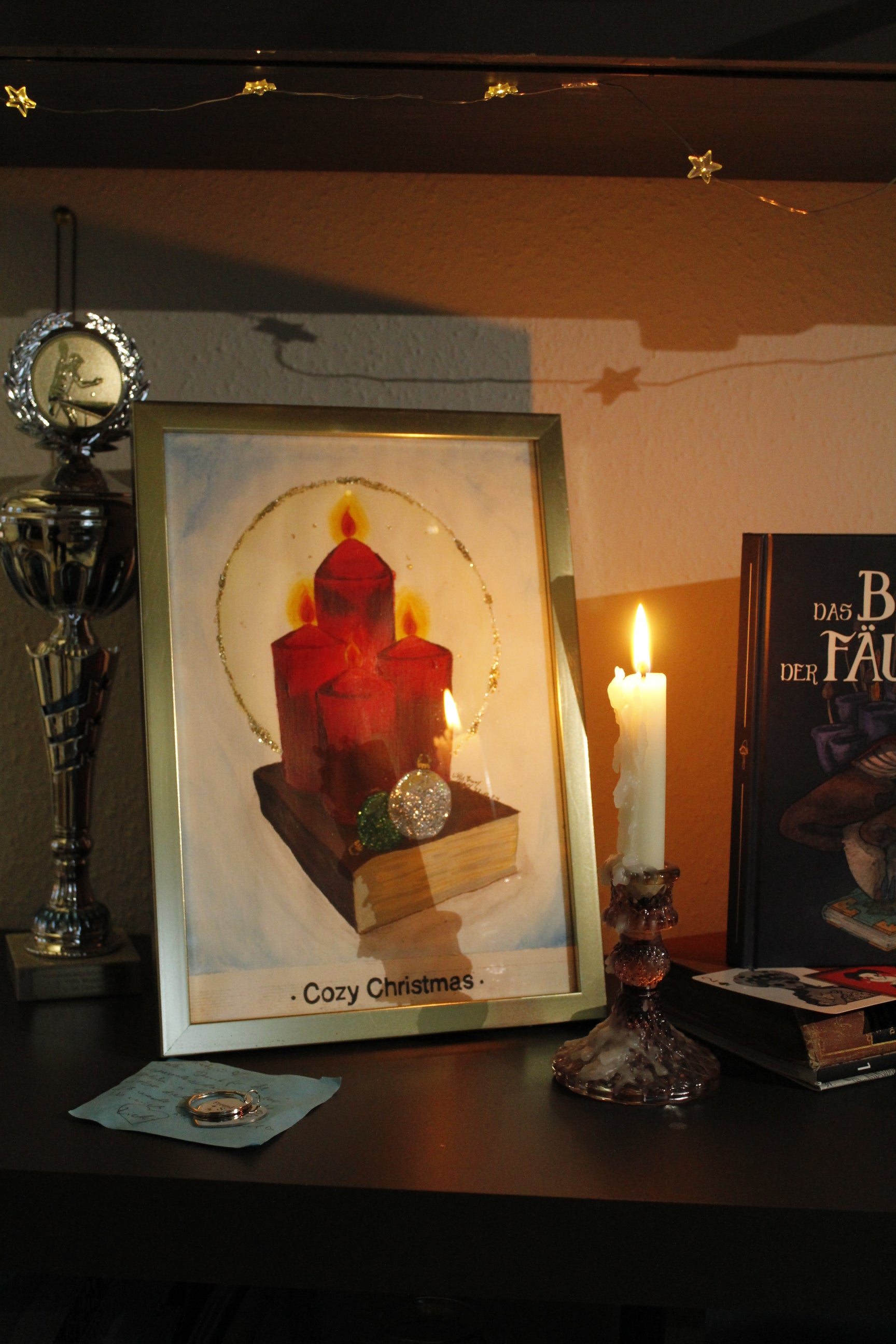 Cozy Christmas – Original Kunstwerk (im goldenen Rahmen)