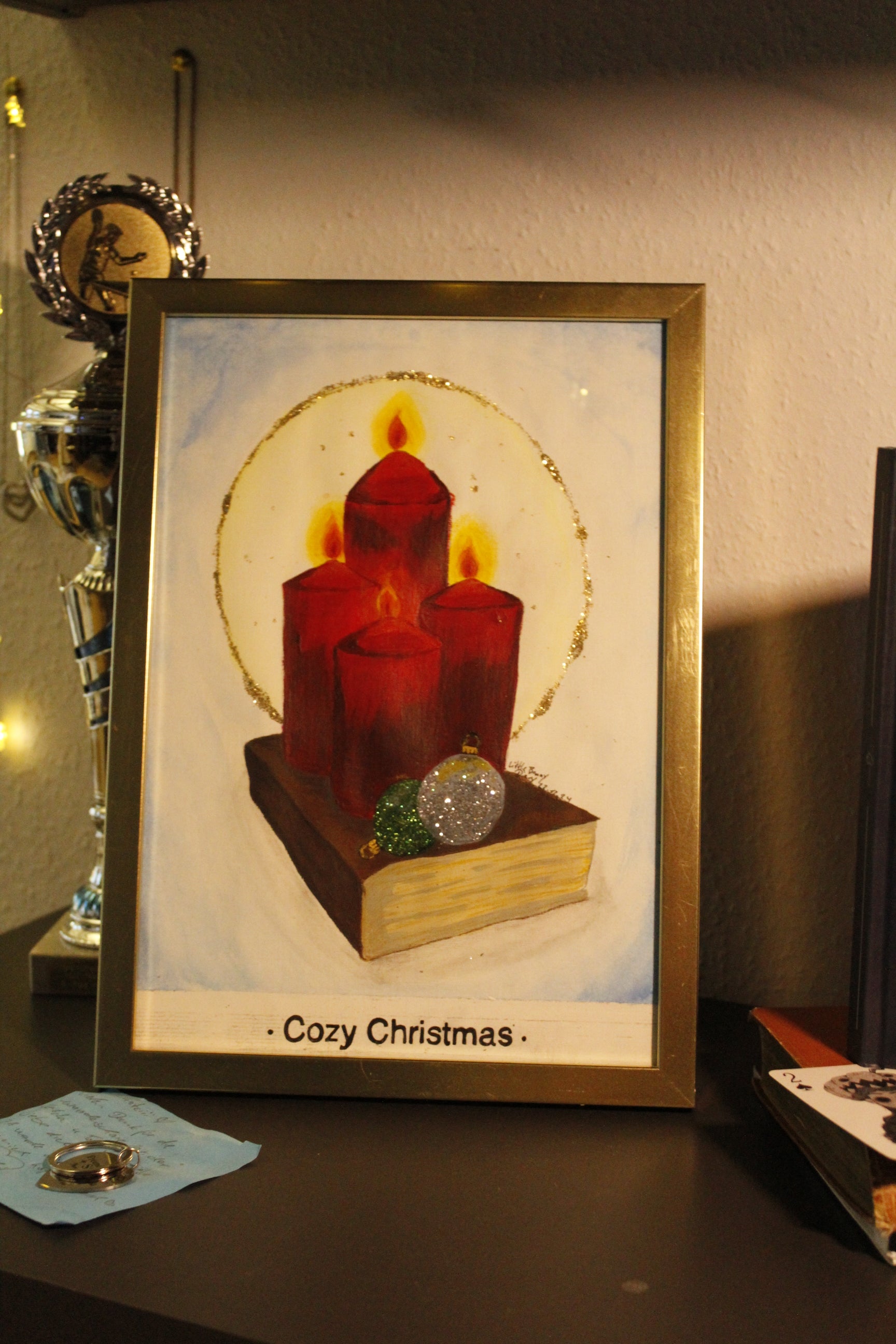 Cozy Christmas – Original Kunstwerk (im goldenen Rahmen)