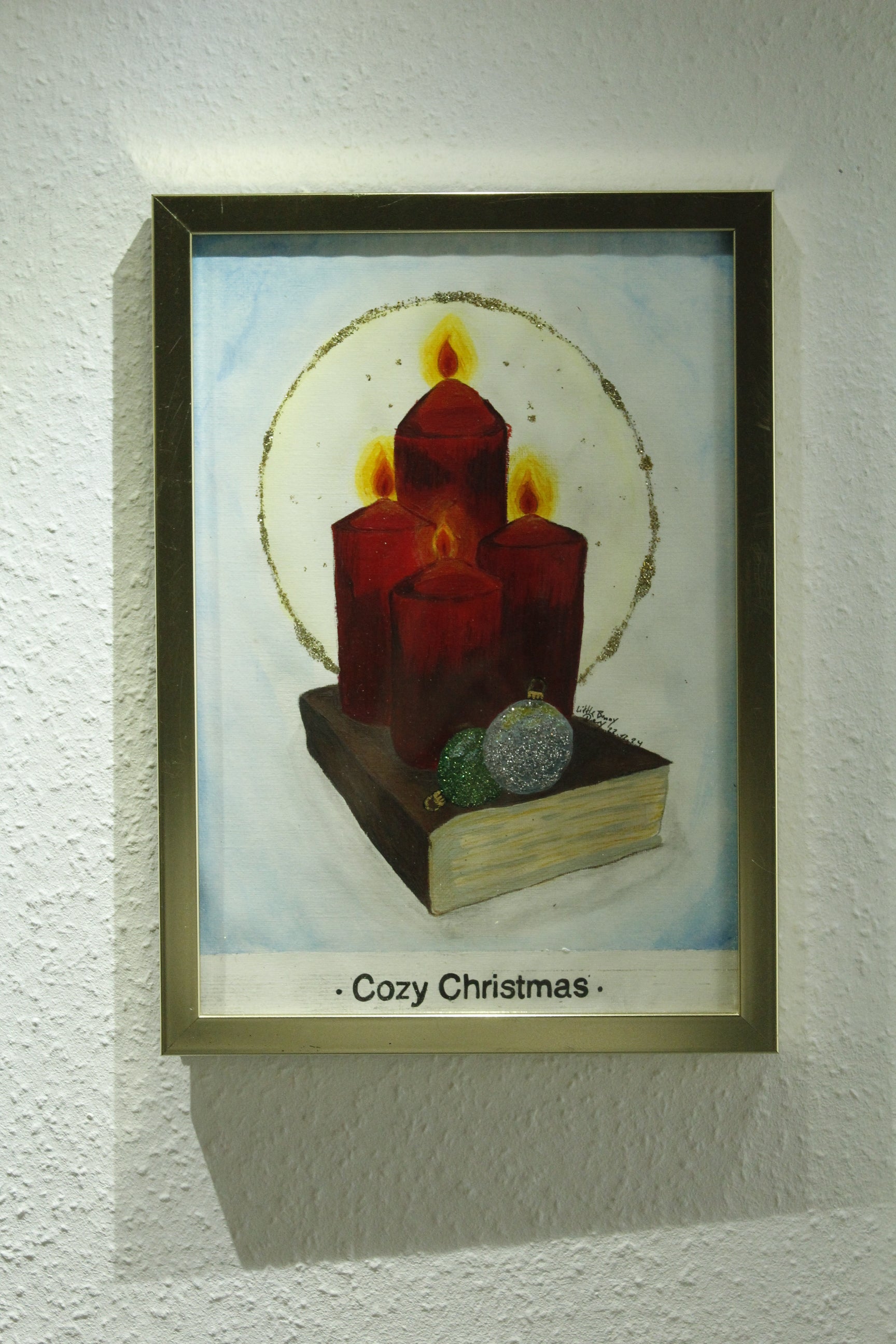 Cozy Christmas – Original Kunstwerk (im goldenen Rahmen)