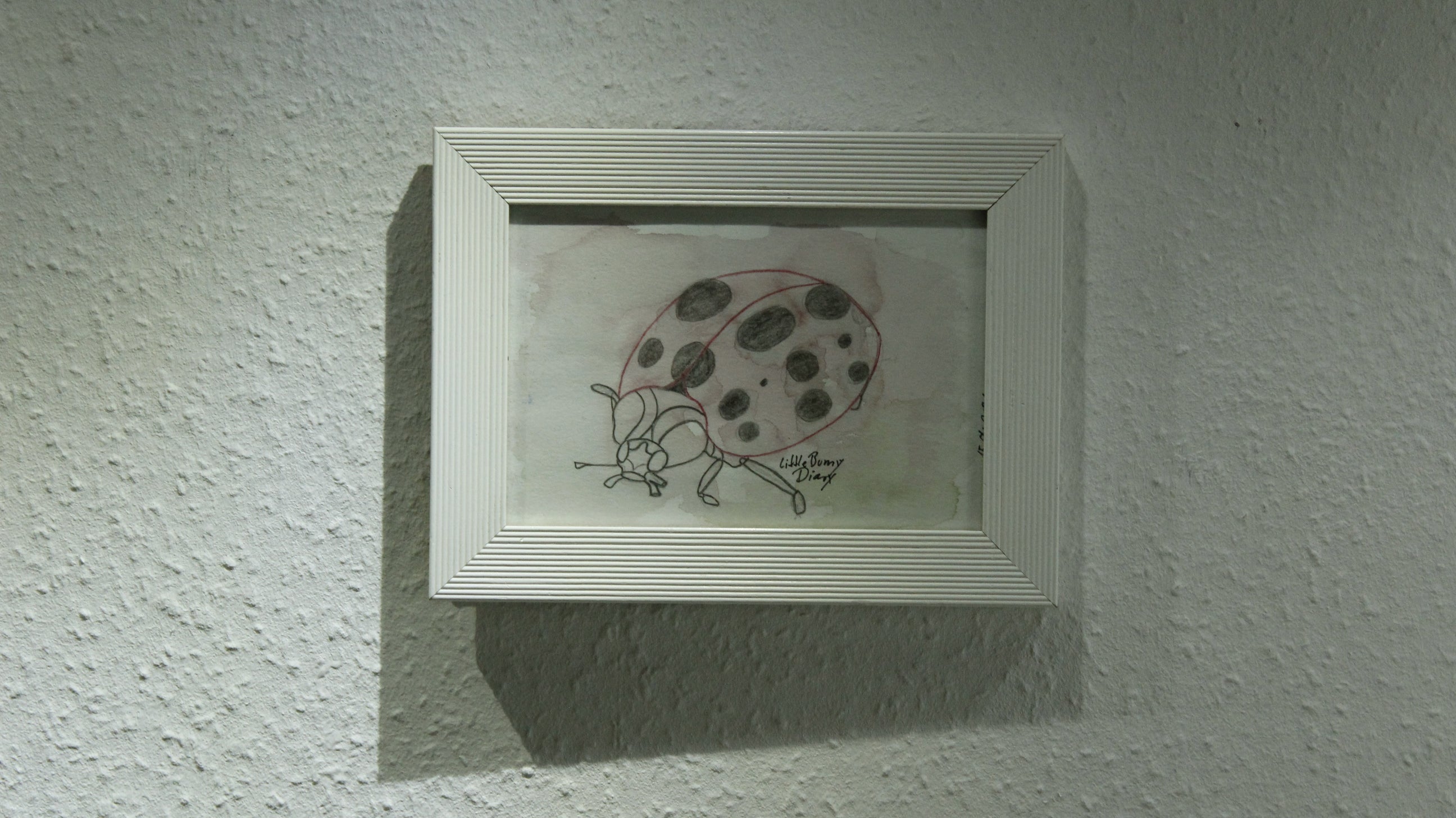 Ladybug – zarte Mixed-Media-Miniatur (DIN A6)
